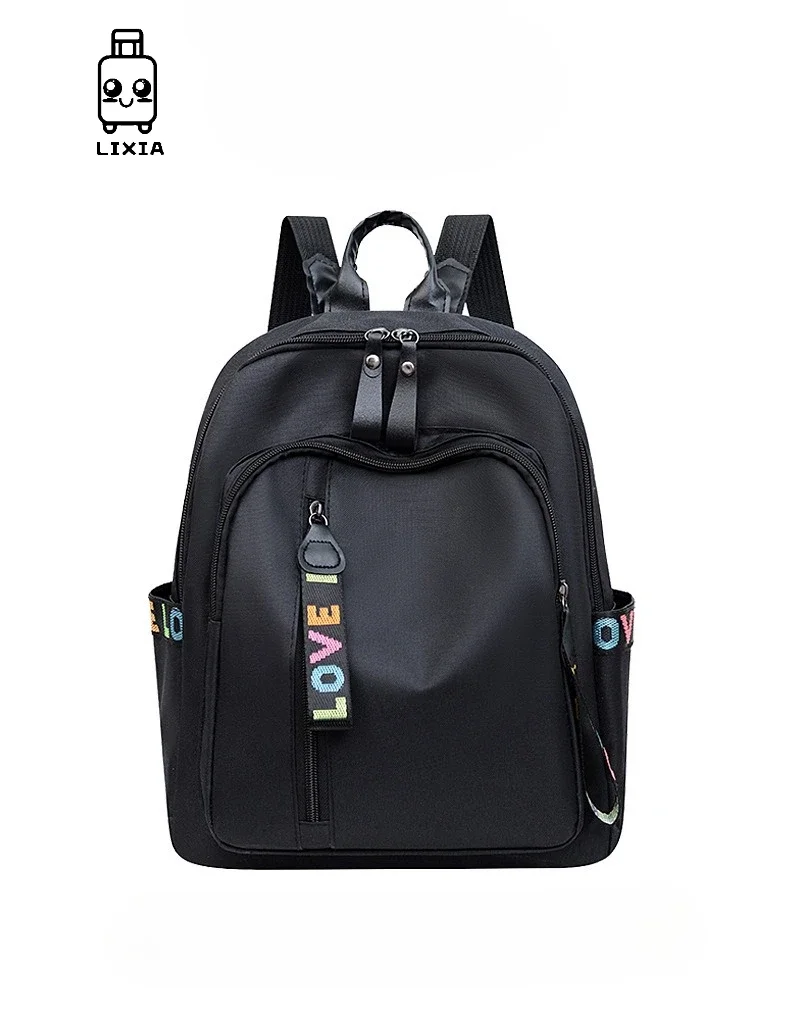 

Simple Pu Black Large Capacity Backpacks Women Travel Bag Solid Harajuku Student Schoolbag Backpack Unisex Bags High Street