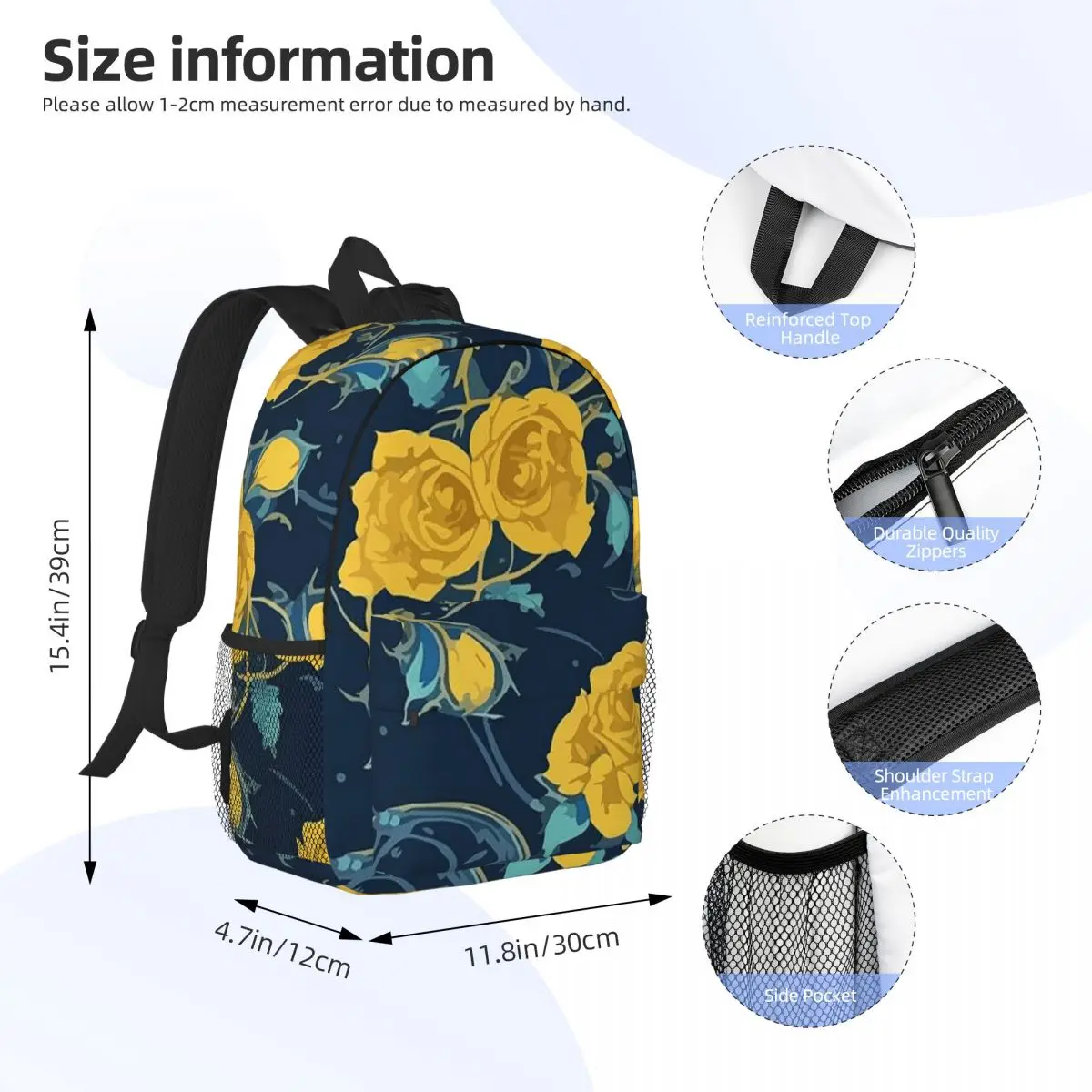 Backpack Featuring Plant And Flower Backpack Daypack Large Capacity Boys Girls BookBag Shoulder Bags for Unisex Kids School Bag