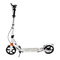 Adult Foldable Scooter Adjustable Height 36-42 White Scooter for Adults 220lbs Load-Bearing Commuter & Travel Foldable Roller