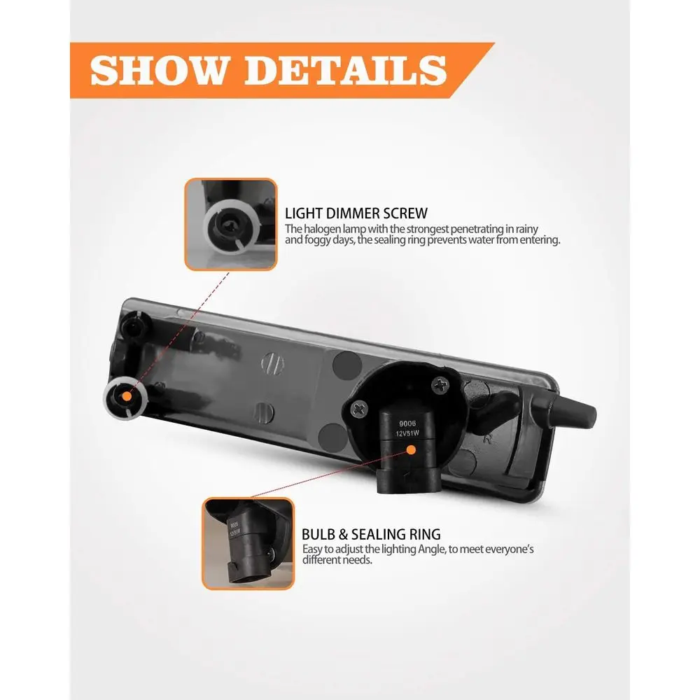 مجموعة مصابيح الضباب ذات العدسات الشفافة OEM لـ 2003-2007 Scion XB، تتضمن لمبات 9006 12 فولت 51 وات #5