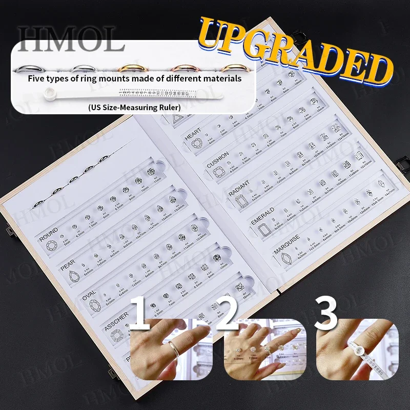 2025 الماس قيراط بالجملة عدة شعار مجاني تخصيص السعر دليل حلقة حجم قياس الأشكال متعددة الألوان الأحجار الكريمة والمجوهرات أداة