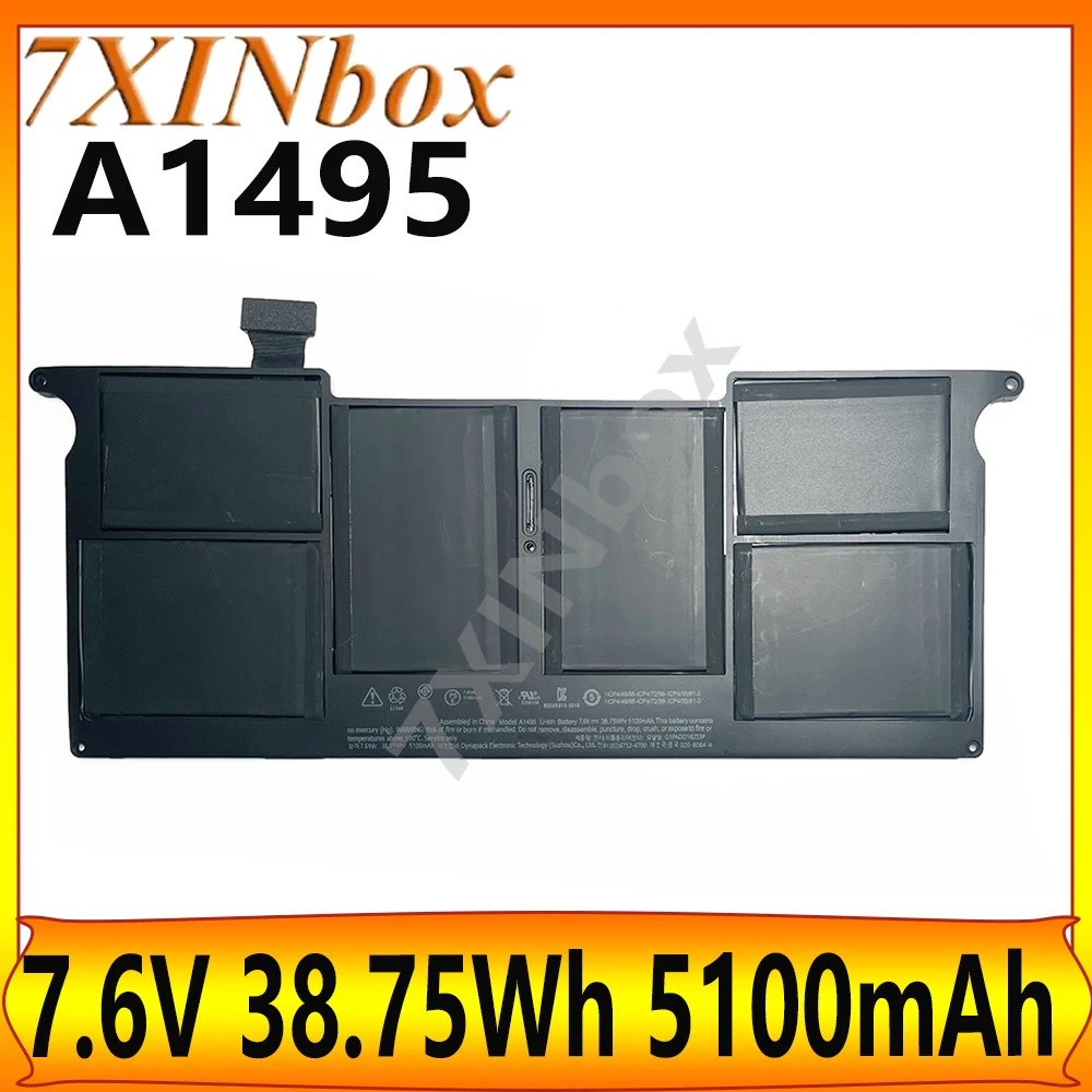 

7XINbox A1495 7.6V 38.75Wh 5100mAh Laptop Battery For Apple MacBook Air 11" A1465 Mid 2013 Early 2014 2015 MD711LL/A MD712LL/B