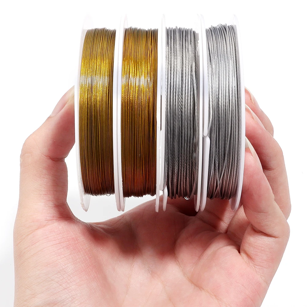 1Roll/Lot 0.3-10mm Stainless Steel Wire Beading Wire Jewelry Cords String for Jewelry Making DIY Bracelet Necklace Supplies