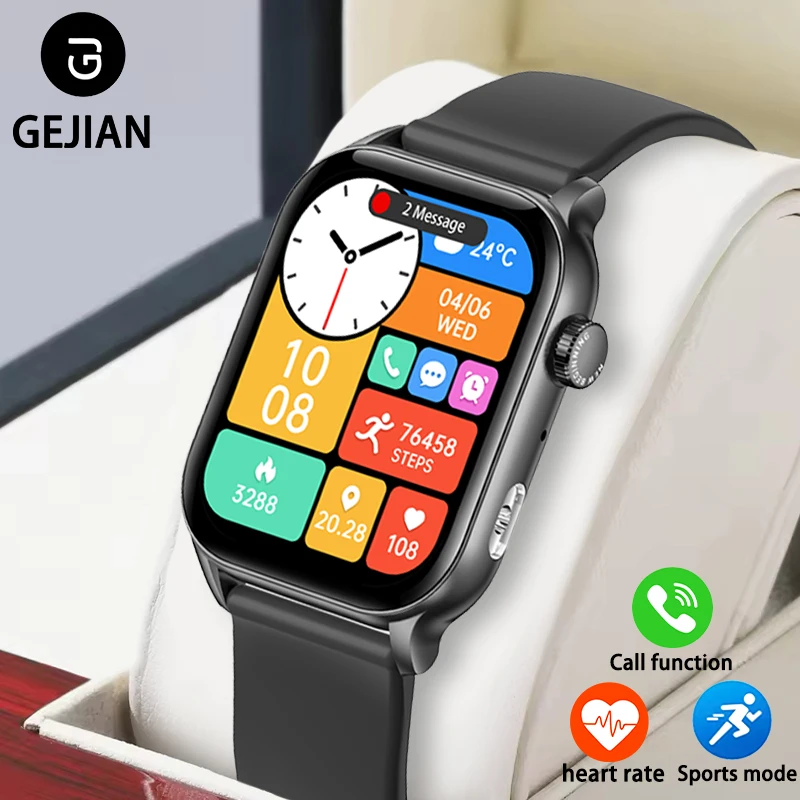 

GEJIAN Men's New Smart Watch 1.952 inch AMOLED HD Screen Heart Rate Health Monitoring Multiple Sports Functions Outdoor Watch