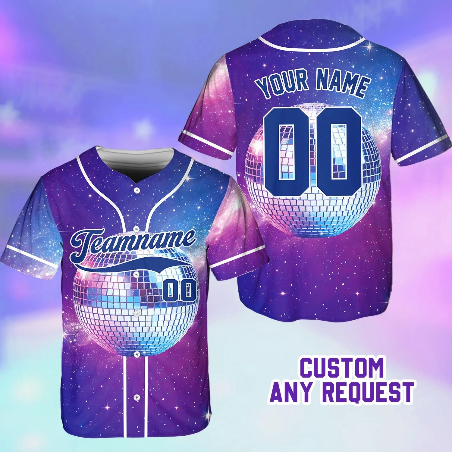 Hot Disco Ball Baseball Jersey Custom Name Party Shirt Sparkle Sequin Dance Personalized Festival Outfit Shiny Rave Sportswear