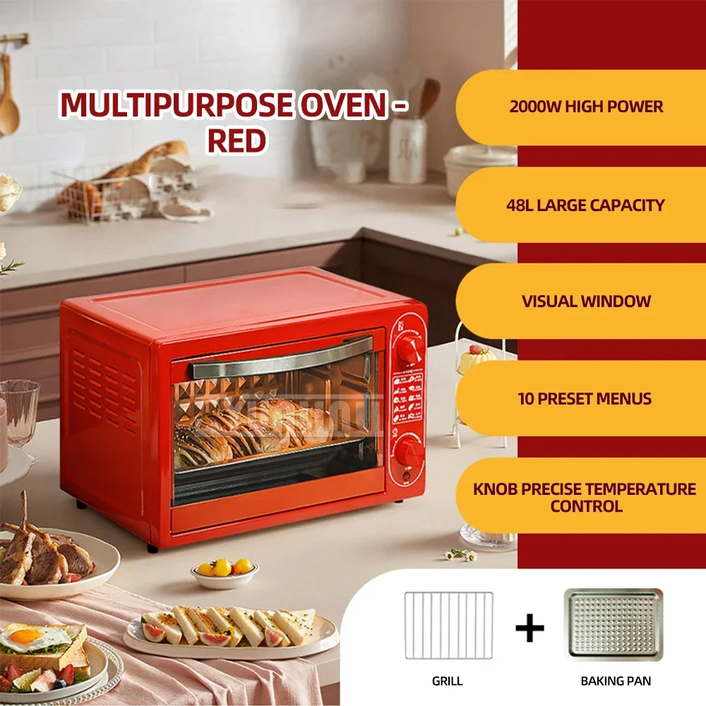 48L Commercial Large Oven Household Electric Oven Multi-Function Intelligent Large Capacity