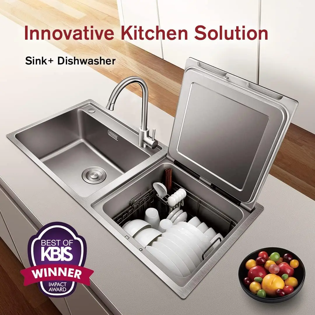 Stainless Steel Kitchen In-Sink Dishwasher Combination, Heavy Gauge Bowl Dish Sanitizing, Energy-saving,  (SD2F-P3)