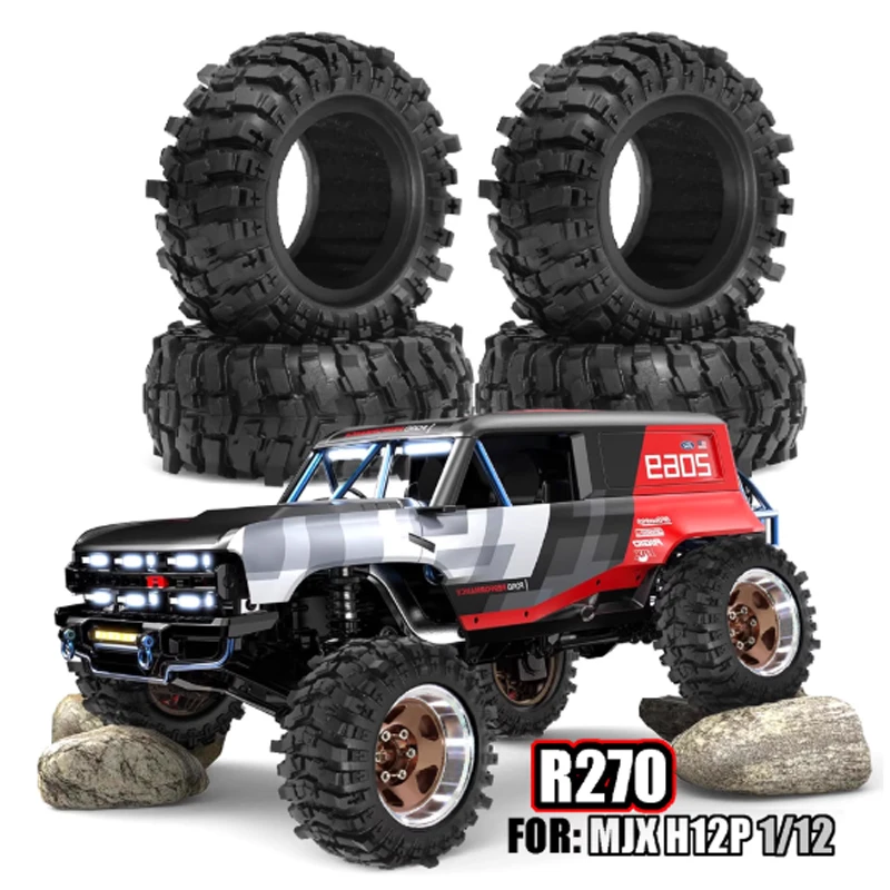 1.9インチホイール+88mmタイヤ】クライミングカー用アップグレードタイヤセット、強力なクライミンググリップ、1/12スケールLC80/MJX H12Y向けに設計