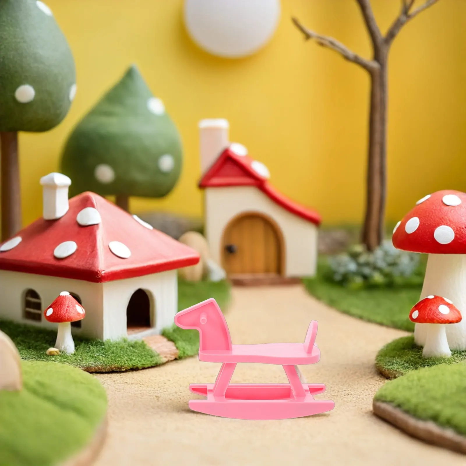 

2Sets Realistic Mini Furniture for Kids Pretend House Playset with Swing and Rocking Chair for Micro Landscape Arrangement