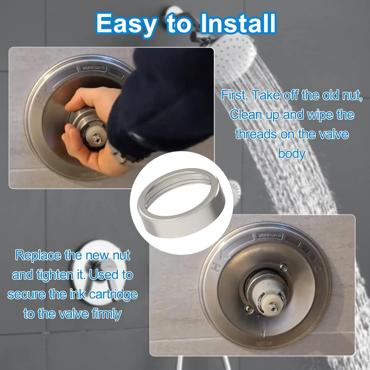 Porca de capô de reposição RP22734 compatível com válvula de chuveiro D R10000