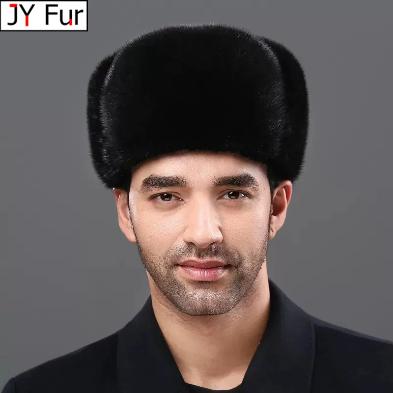 Autumn and winter mink fur casual hat mink hat fur hat lei feng real fur cap for man