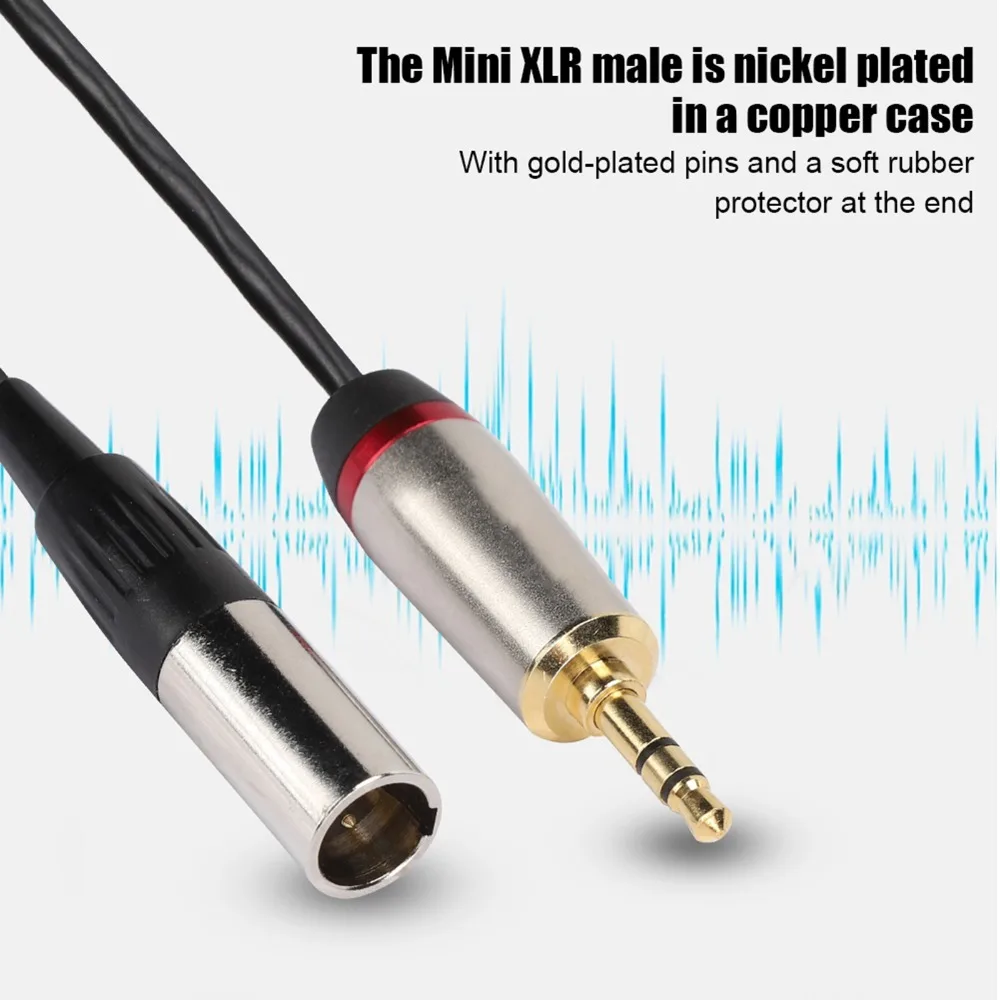Flexible Plug and Play 3.5mm Male to Mini XLR TRS Connector 3pin Male Audio Cable Stereo Audio Cable Audio Equipment