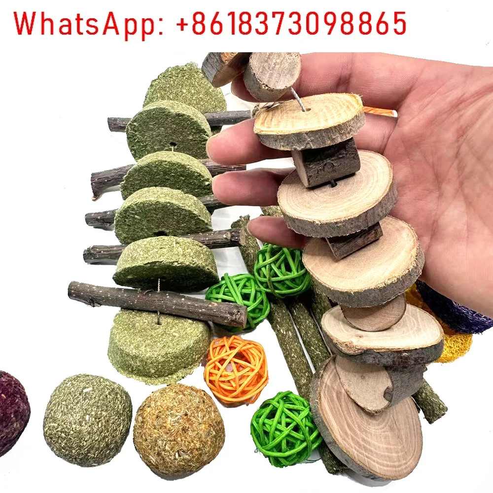2Pcs pet tooth grinding set rabbit hamster chinchilla gnawing and relieving boredom toy combination view 4