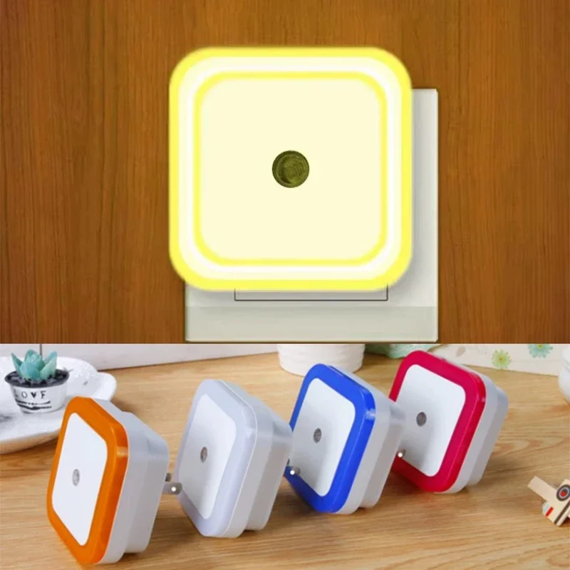 

LED Wireless Sensor Night Light EU US Plug Mini Square Night For Baby Children Living Room Bedroom Corridor Lighting Lamp