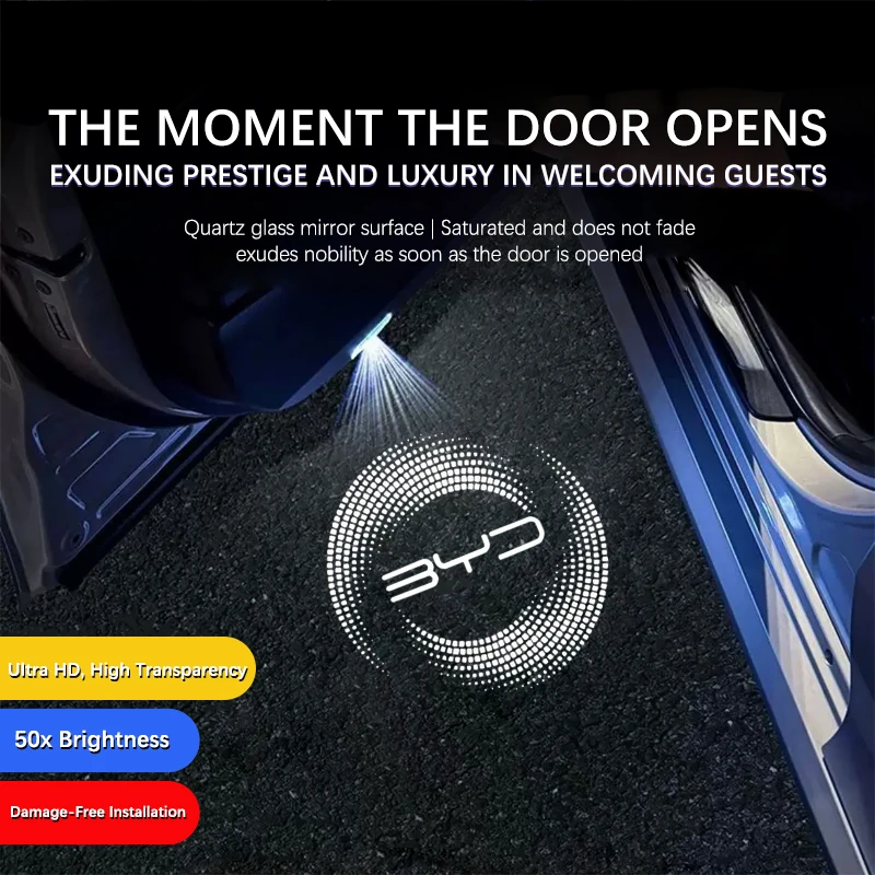 Led Car Door Logo Light Laser Welcome Projector Lamps For BYD Song Plus Song Pro Seal U Han Tang Qin Accessories