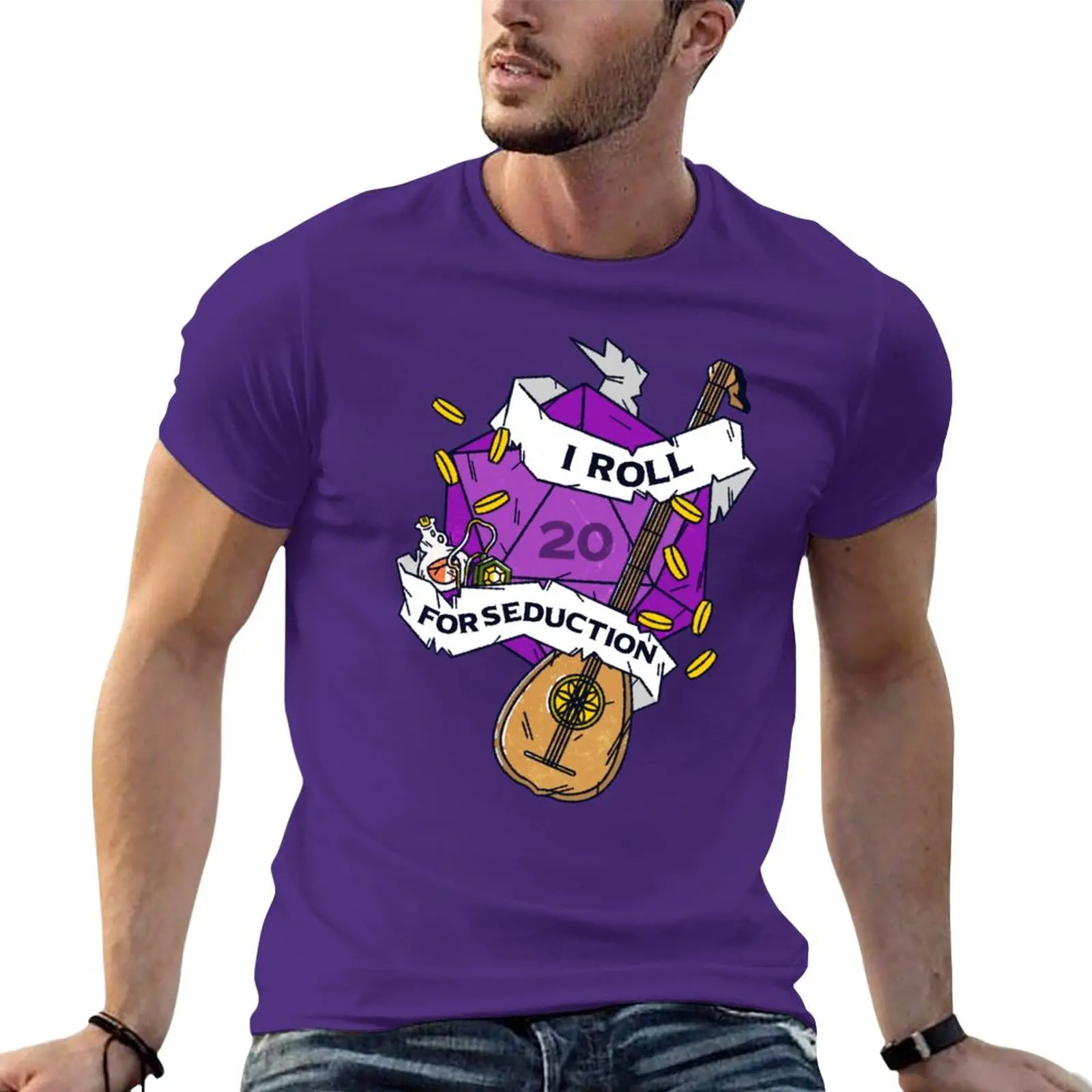 New Tabletop RPG Bard - I Roll For Seduction T-Shirt cute clothes hippie clothes heavyweight t shirts mens t shirts