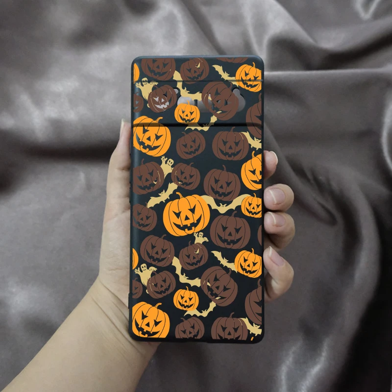 Halloween Pumpkin Skull Head Eyeball Shaped Phone Case For Google Pixel 9 Pro XL 8 8A 6 5G 7 Pro 7A Cute Soft TPU Cover Fundas