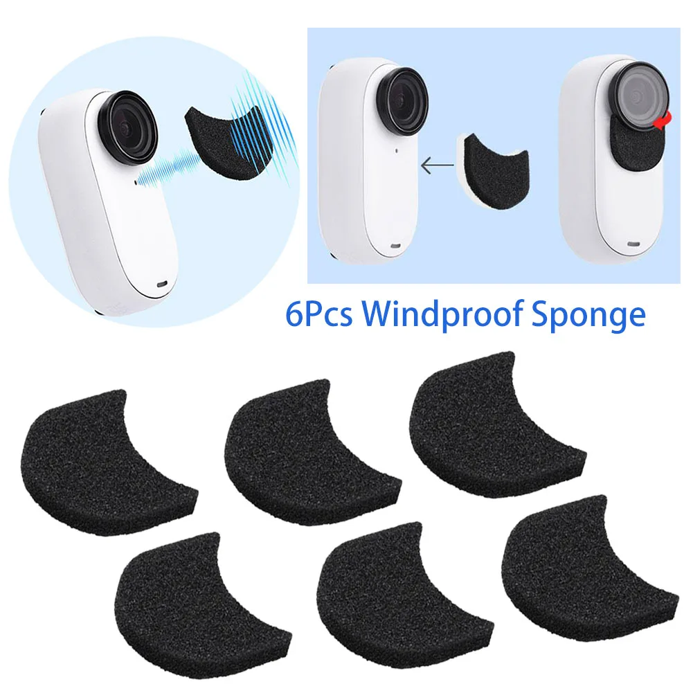 6pcs Windproof Sponge Protective Case Noise Reduction Dustproof Cover For Insta360 GO 3S/Insta360 GO 3 Thum Camera Accessories