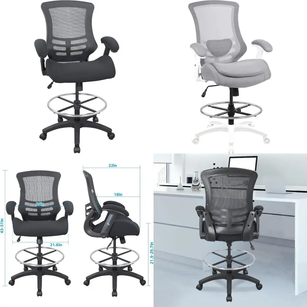 

Ergonomic Mesh Office Chair with Adjustable Arms, Soft Foam Seat, and Lumbar Support