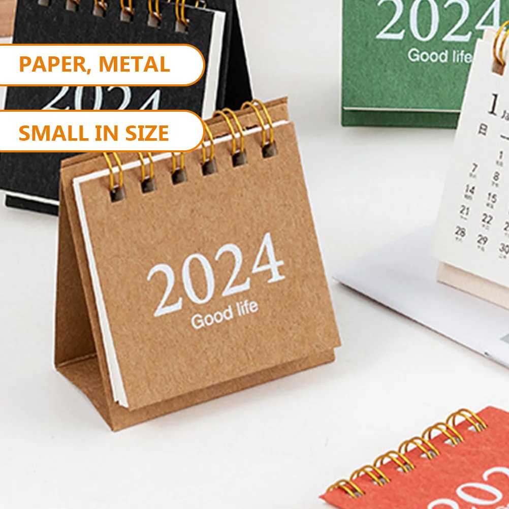 

Маленький настольный календарь 2024, прочный не острый бумажный материал, простой в использовании трекер расписания для работы, домашнего планирования, минималистичный стол