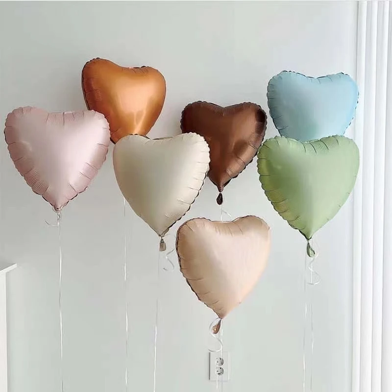 5pcs 18inch Cream Brown Sage Green Helium Heart Foil Balloons Baby Girls Birthday Decor Globos Baby Shower Wedding Party Sipplie