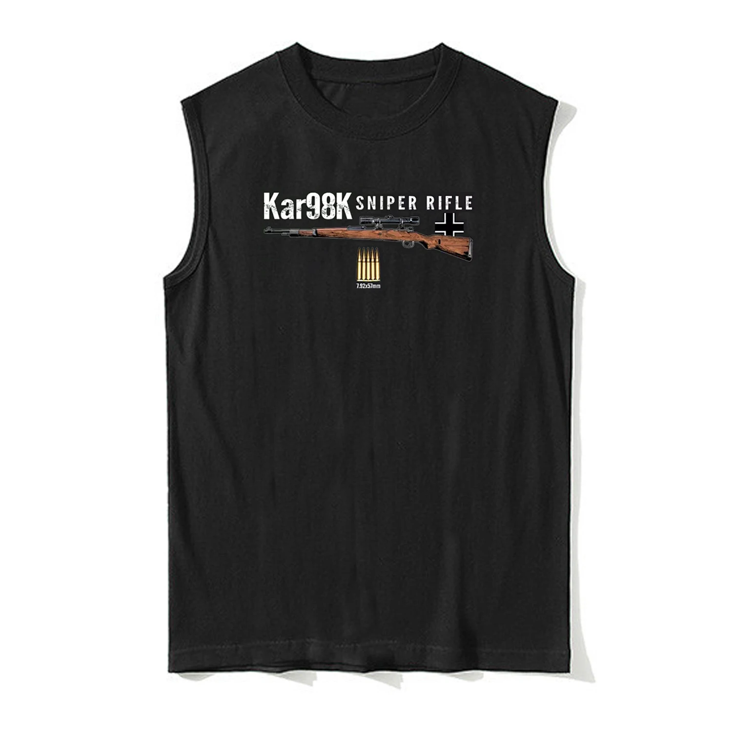 WWII German Mauser Kar 98K Sniper Rifle Tank Top New 100% Cotton O-Neck Summer Casual Mens Vest Sleeveless T-shirt Streetwear