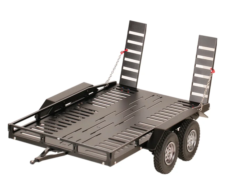 KYX Racing Heavy Duty Aluminum Trailer for 1/10 Rc Rock Crawler Truck Traxxas TRX4 Axial SCX10 SCX10 II 90046 90047 CC01 D90