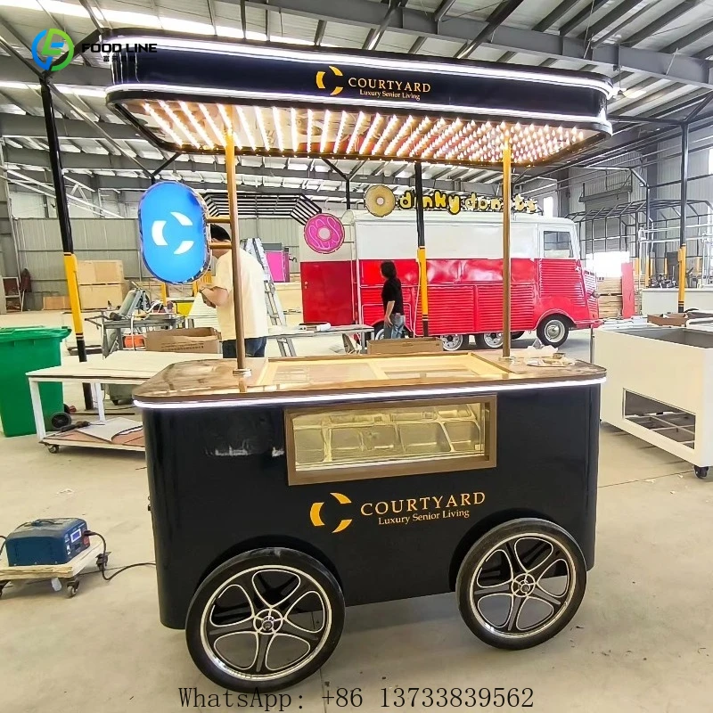 

WholesaleCustomized Ice Cream Dining Car Factory Hot Sale Mobile Refrigerated Food Cart For Sale