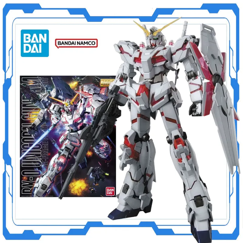 

Bandai Genuine Gundam Original MG 1/100 RX-0 Gundam Anime Assembly Model Kits Figure Action Desktop Ornament Toy for Kid Gifts
