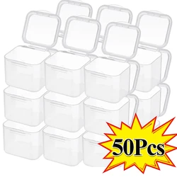 50/1pcs Mini Plastic Box Clear Rectangular Packing Box Storage Box Dustproof Reusable Strong Jewelry Storage Case Container