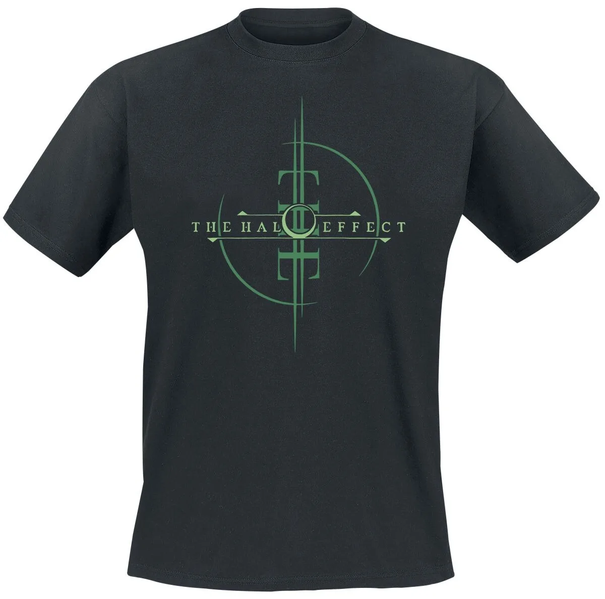 T-shirt en coton avec logo géométrique imprimé Halo Effect Cross Circle, style streetwear unisexe, col rond, pour fans de death metal mélodique