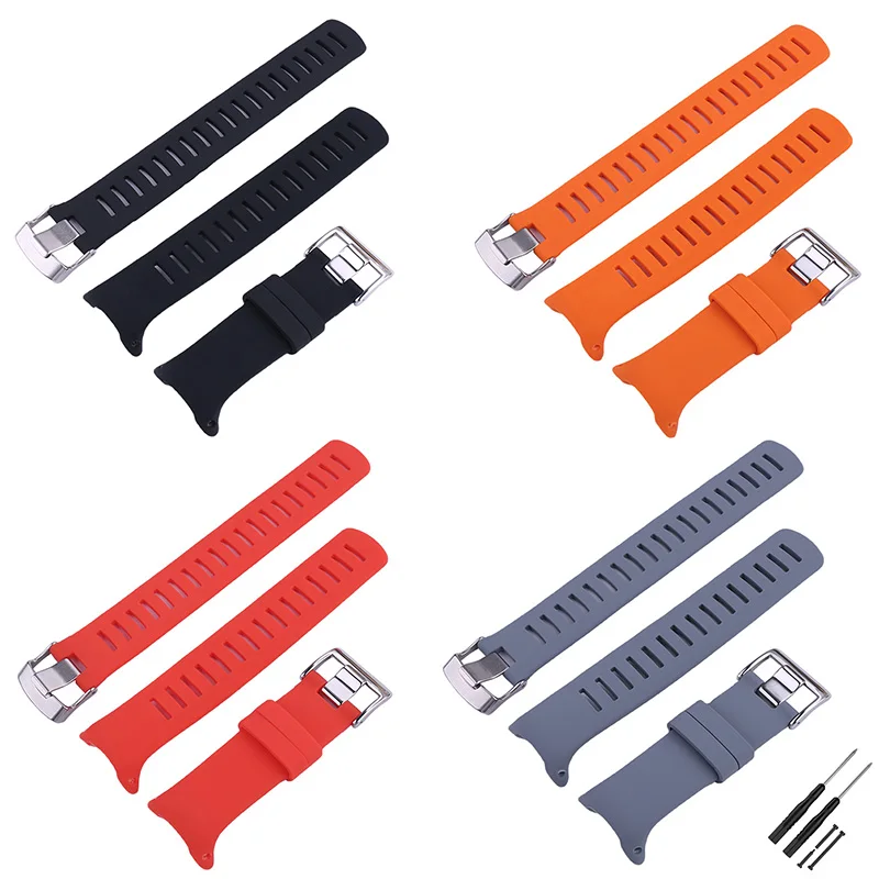 

24mm men's silicone watch band accessories Compatible for suunto D4/D4i/D4iNOVO watch strap buckle women rubber Diving wristband