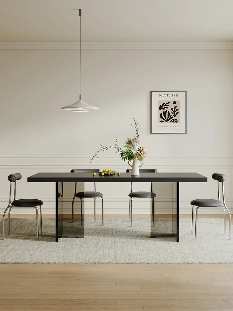 

Acrylic Stone Plate Dining Table Pure Black Hanging Suspension Table Simple Small Apartment Rectangular Dining Table