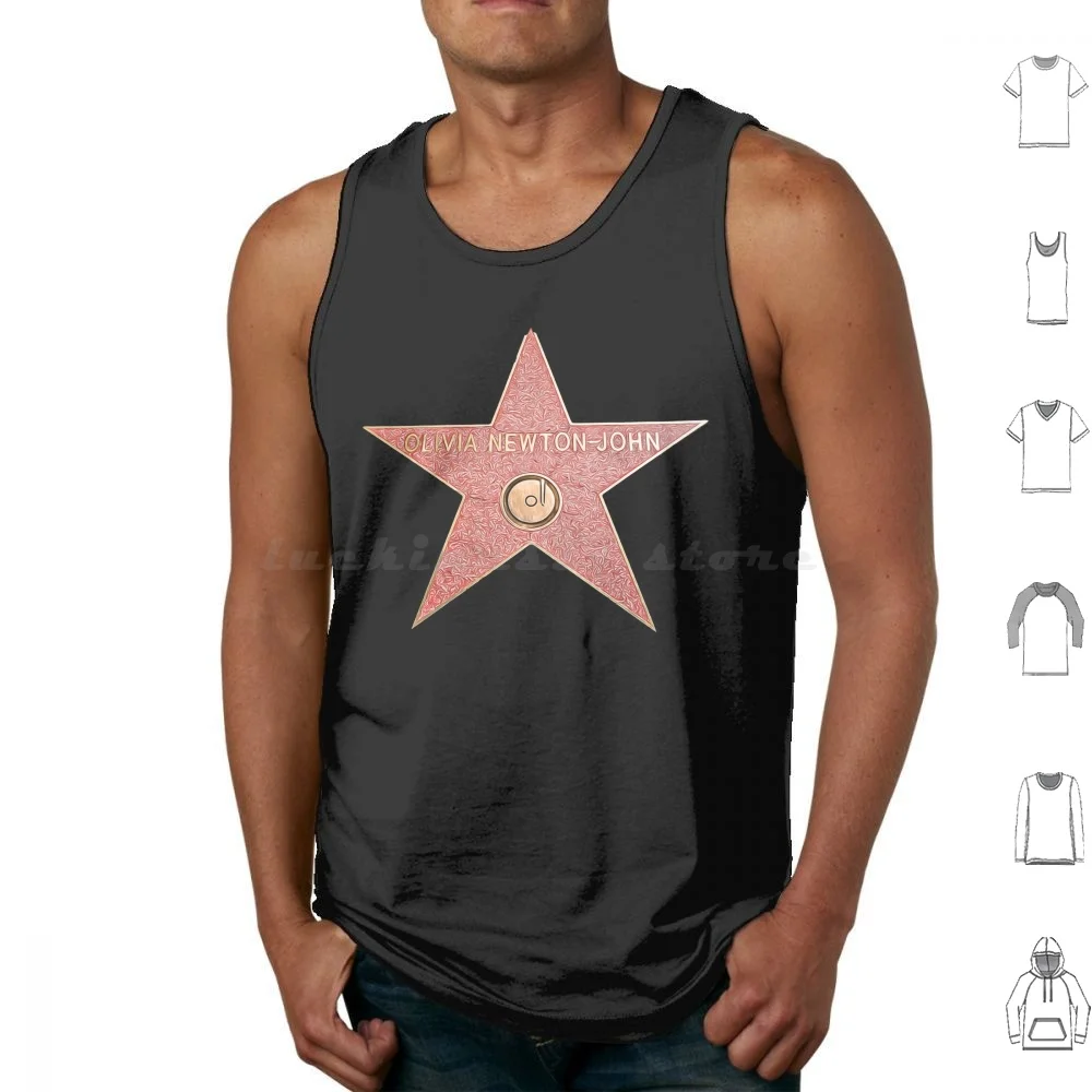 Olivia Newton-John Tank Tops Print Cotton Grease John Travolta Xanadu Sandy Pink Ladies Olivia Danny Zuko Physical Danny