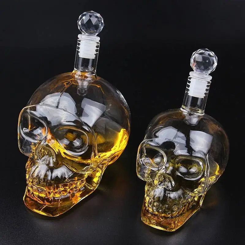 Skull Bottle Glass Cup Crystal Skull Decanter Glasses Of Wine Drinks Shot Glass Vodka Bottles Skeleton Whiskey Cocktail Bars Set