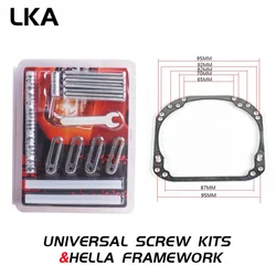 Modified HID Lens Bi Led Projector Retrofit Hella Framework Universal Screw Kits for Car Motorcycle Installation Kits