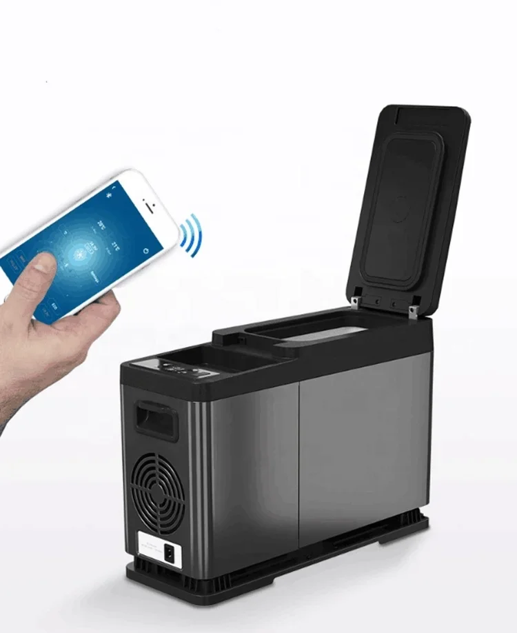 Advanced 8L car freezer mini refrigerator with mobile phone Wireless charging function and App