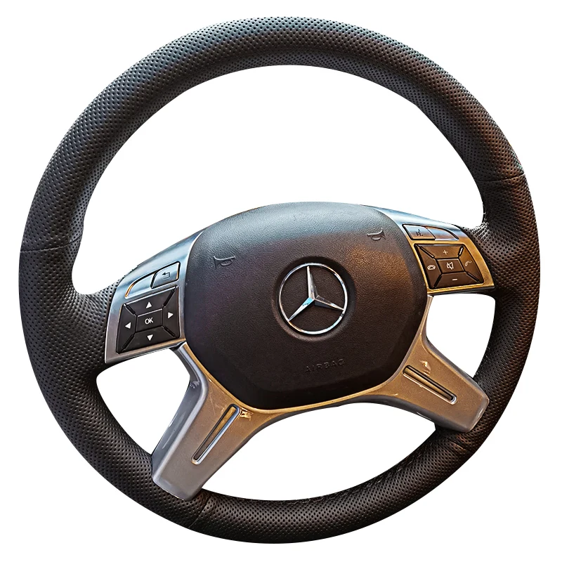 For Benz C260 G500 G450 C180 13-15 DIY Leather Steering Wheel Cover Car Hand Sewing Cover