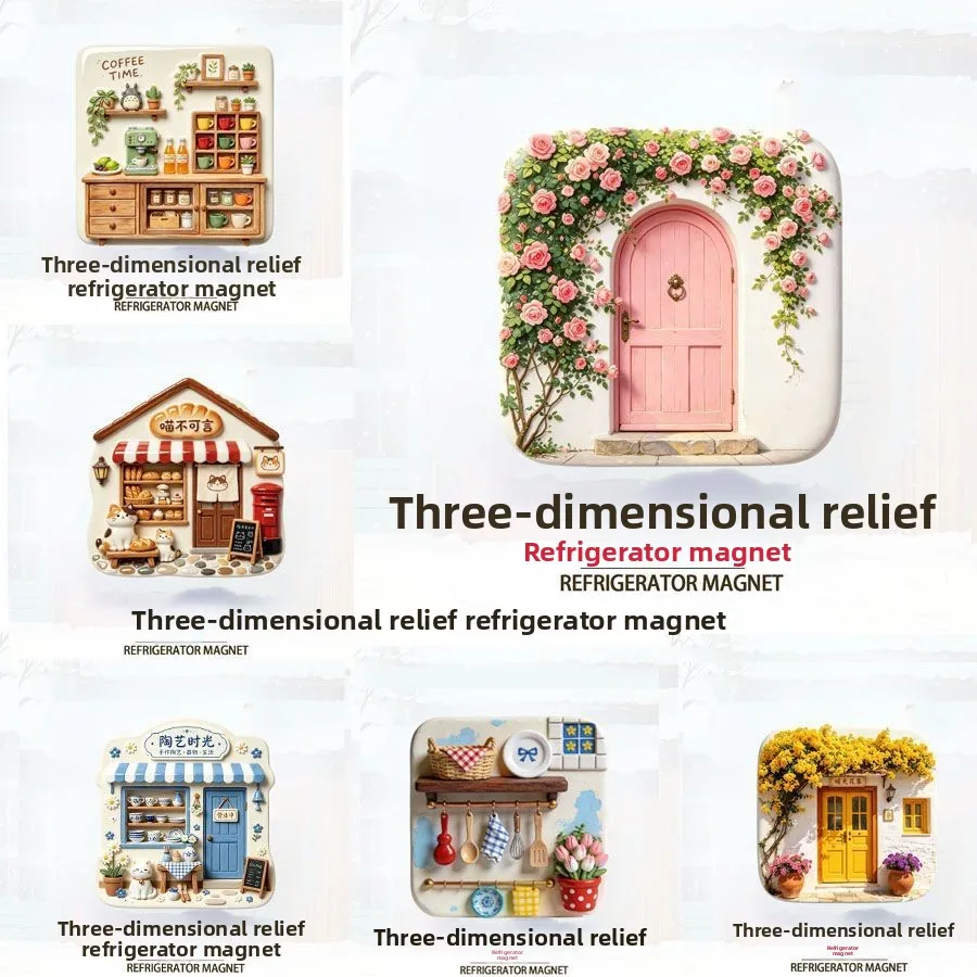 3D Resin Relief Fridge Magnets, Creative Souvenirs, Personalized Decorations, Magnetic Refrigerator Sticker, Home Decoration