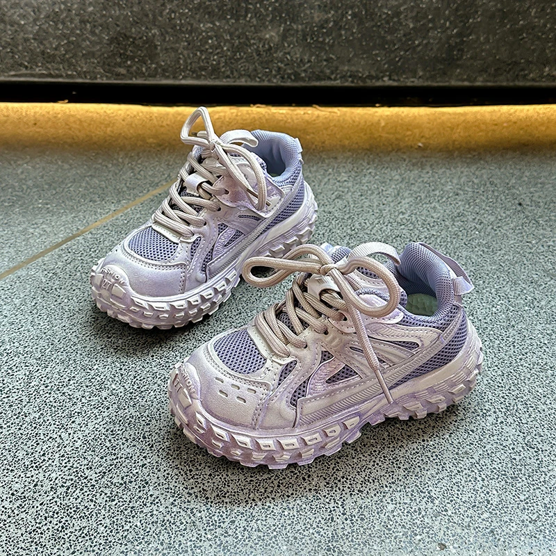 Chaussures de course antidérapantes pour enfants, baskets en maille respirante pour garçons et filles, nouvelle collection printemps-automne 2025, chaussures de sport pour enfants, fond épais et souple