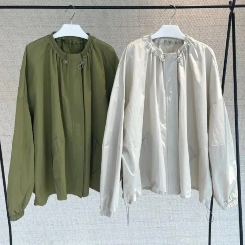 

Осенняя ветрозащитная куртка на молнии свободного кроя для женщин, повседневный плащ для активного отдыха