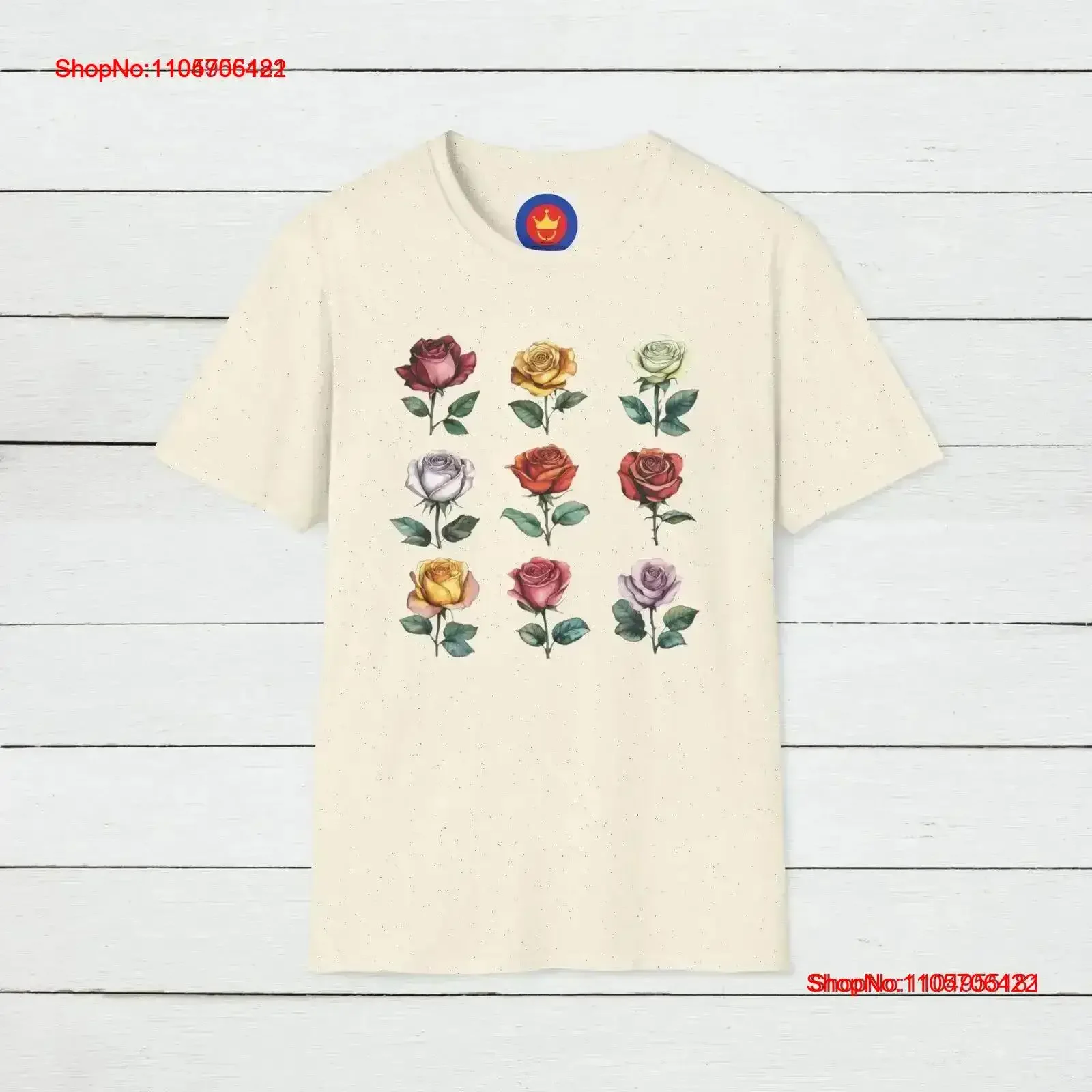 Roses T Shirt Flowers Lover Cute Screen Print Floral vintage Washed Comfortable homme Stretched Stylish graphic Breathable