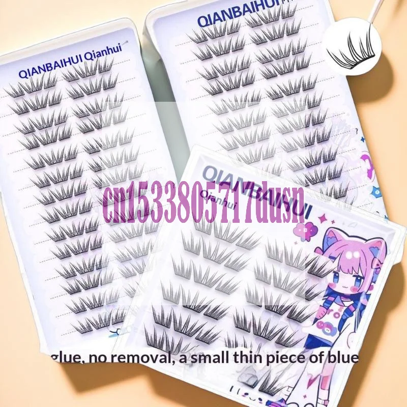 {HBA17} 36/168 Clusters Valse Wimpers Natuurlijke Manga Wimpers Lijmvrij Zachte Valse Wimpers DIY Dagelijkse Make-up Tools