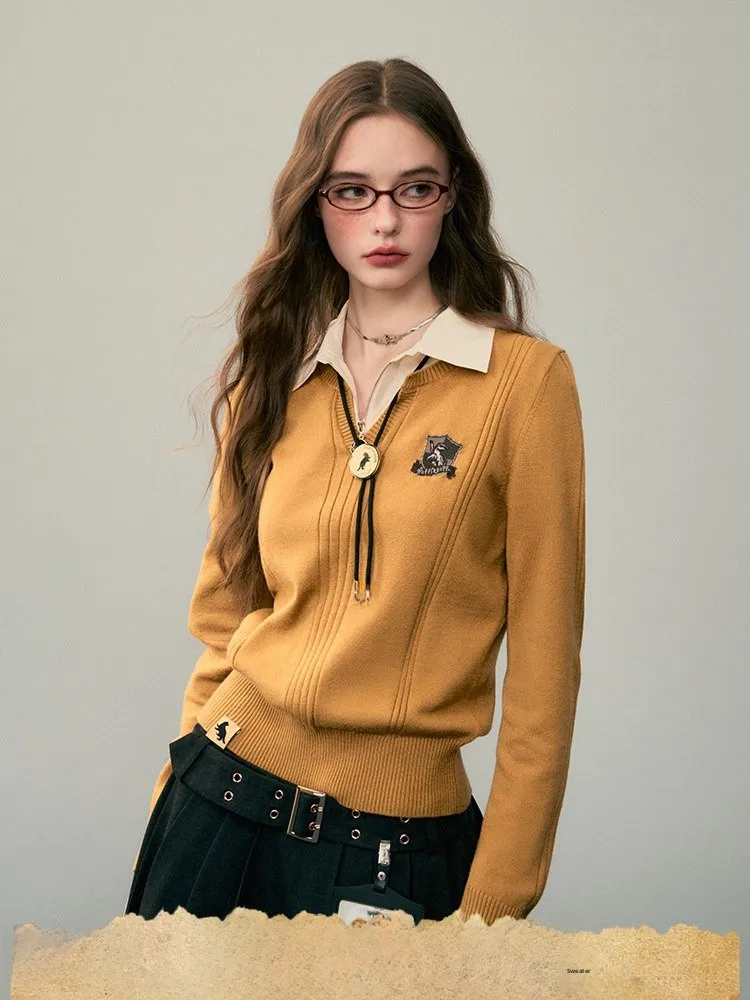 

Kyouko Collaborative Slim Fit Женский свитер с верхом New Winter Faion Универсальный вязаный свитер irt V-ne Другое M...