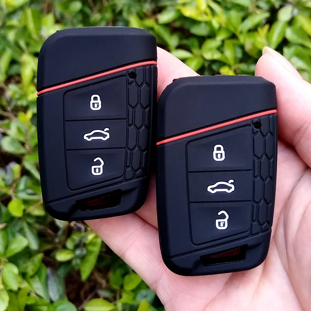 

High Quality 3 Button Silicone Car Key Case Cover For VW PASSAT B8 Skoda Kodiaq Superb A7 Car Fob Shell Holder Protector 2015