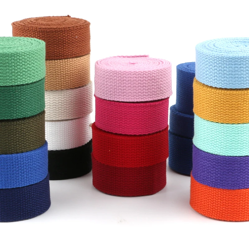 5M Per Roll Cotton Webbing Strap Canvas Ribbon For Knapsack Strapping Bags Crafts Diy Belt Bag Dog Accessories 20/25/32/38/50mm – Detail 2