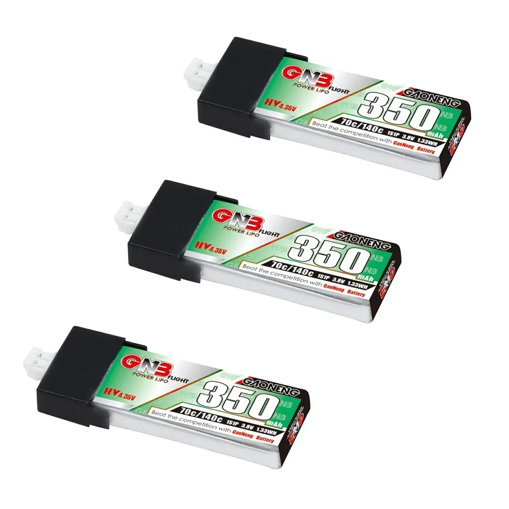 3PCS GAONENG GNB 350mAh 1S 3.8V 70C HV Lipo Battery For E-Flite Blade mCPX FBL100 Nano QX 3D Helicopter FPV Drone RC Parts