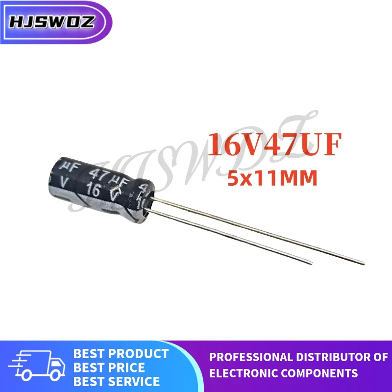 50PCS 47UF16V 5x11MM 47uf 16v 5*11mm 16V 47UF Electrode Capacitor Brand New In Stock