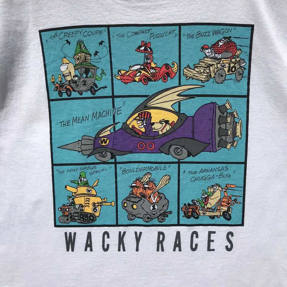 Vintage 90s Wacky Races Cotton For Fan S to 5XL T shirt UR289