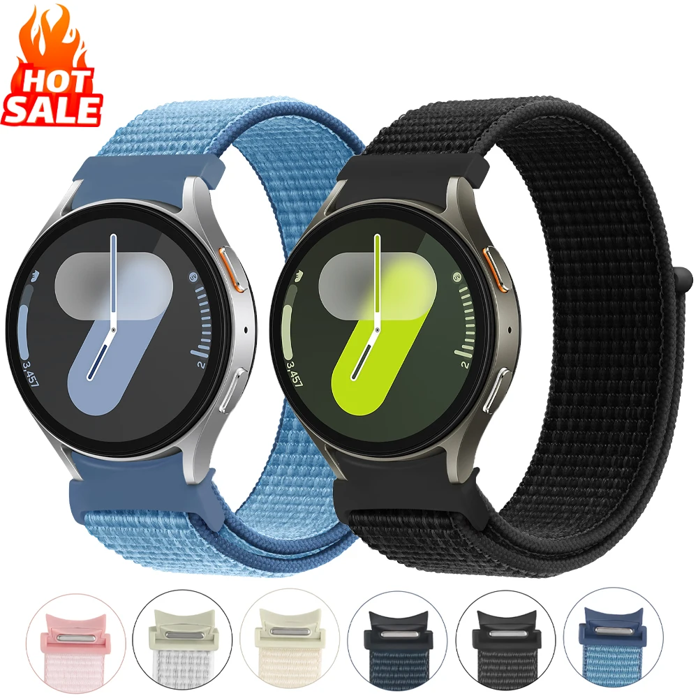 Correa de nailon para Samsung Galaxy Watch 7 6 5 4 44mm 40mm 5 pro 45mm pulsera deportiva de 20mm Galaxy Watch 6 Classic 47mm 43mm